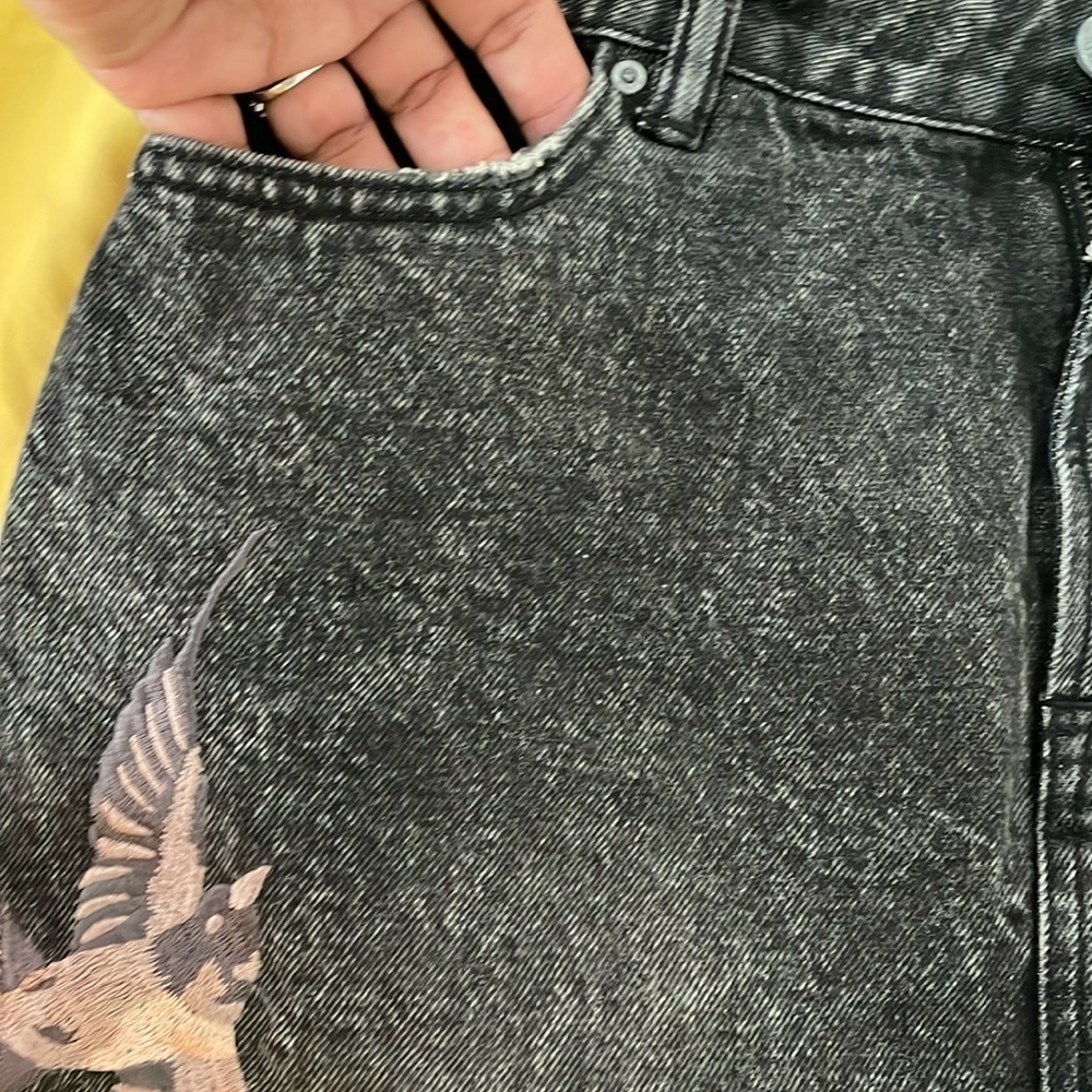 All Saints Charcoal Distressed Mini Skirt - Picture 5 of 11